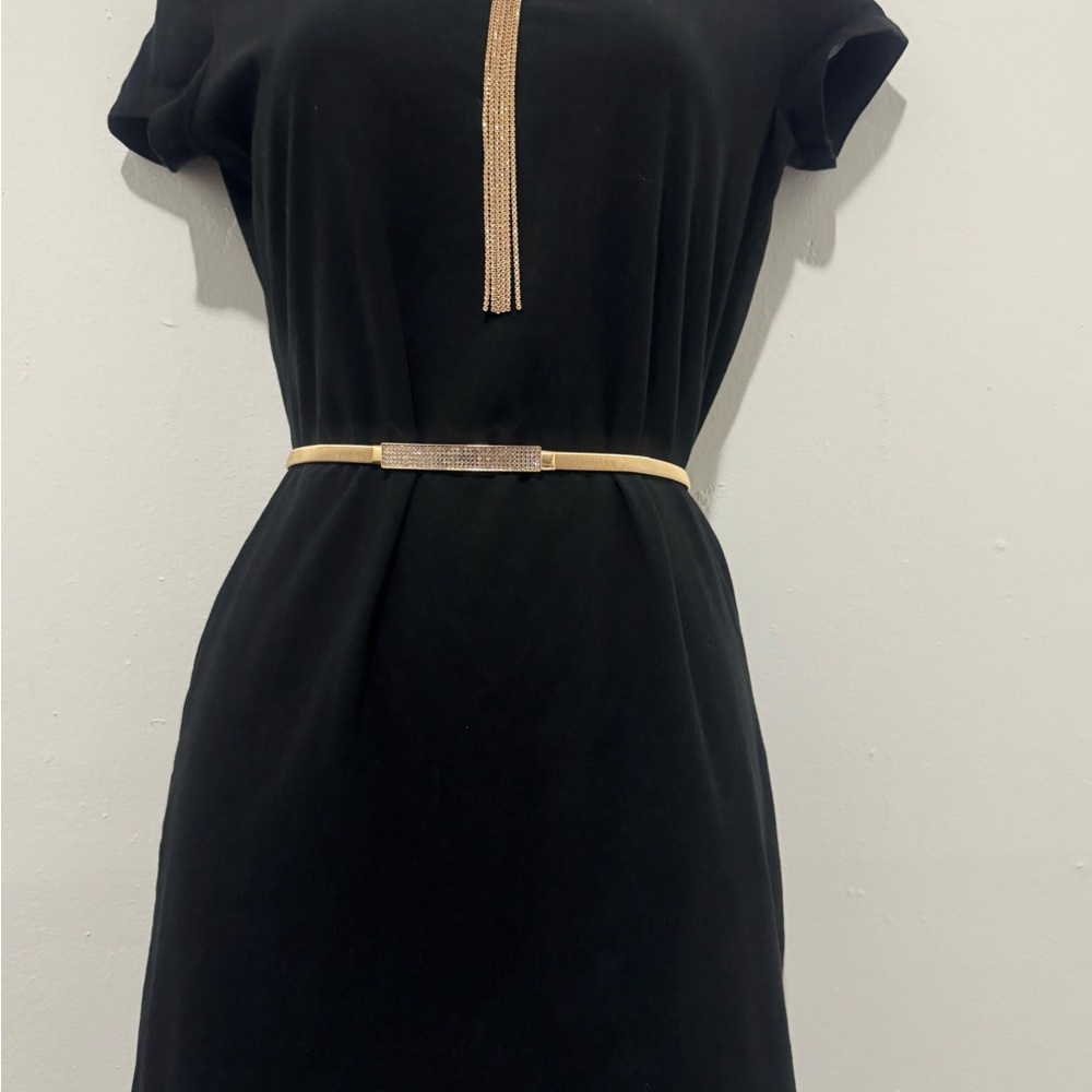 Elegant Black Dress with Gold Accents - Picture 4 of 5